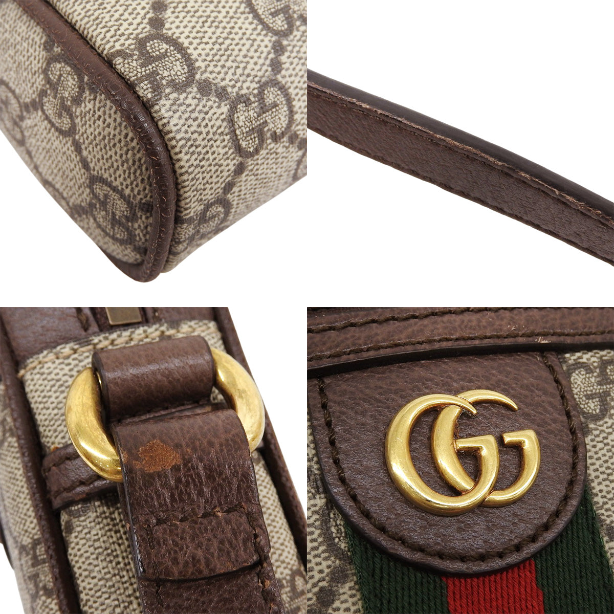 オフィディア ミニ メッセンジャーバッグ GGスプリーム ベージュ ブラウン 598127