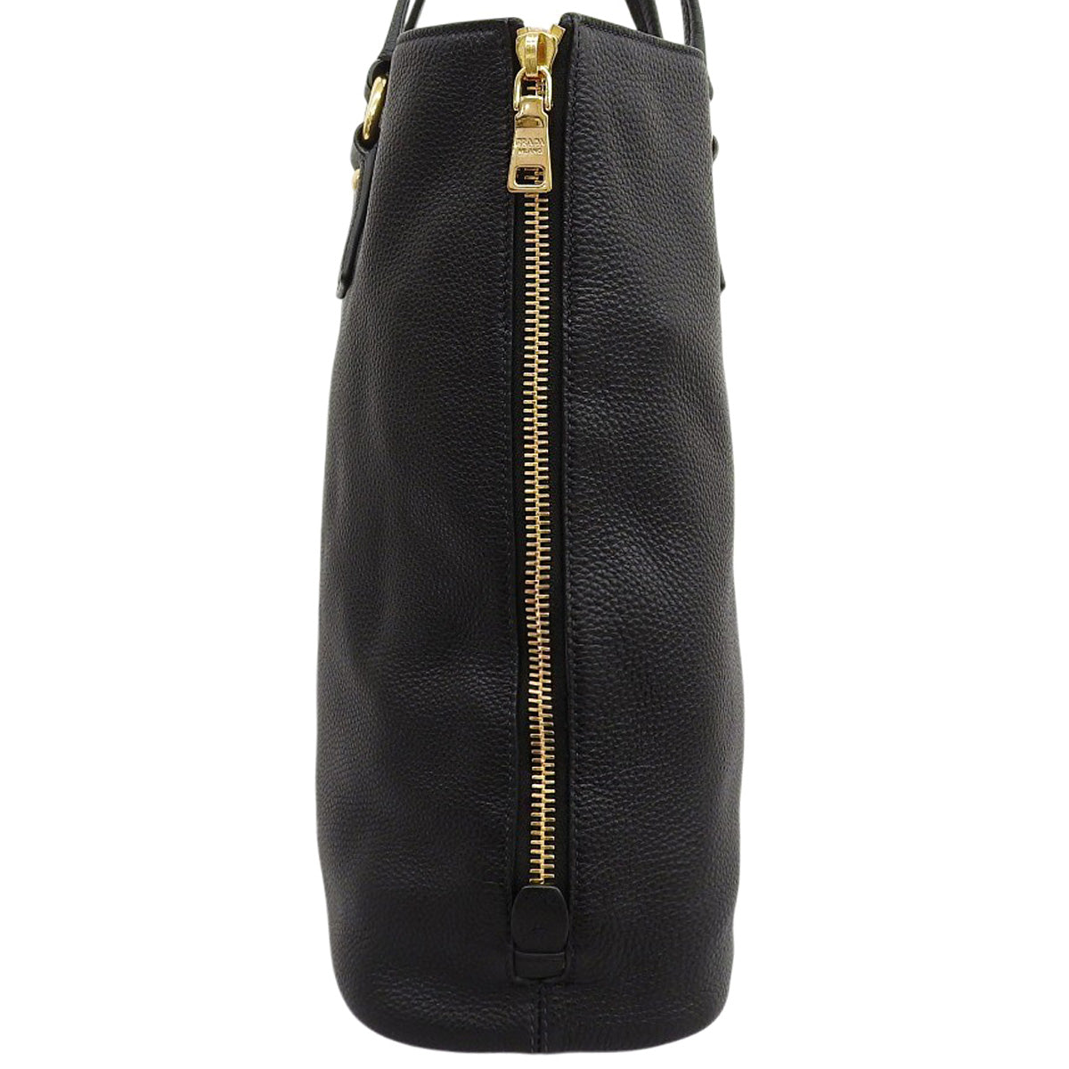 Side Zipper Tote Bag Leather NERO BN2419
