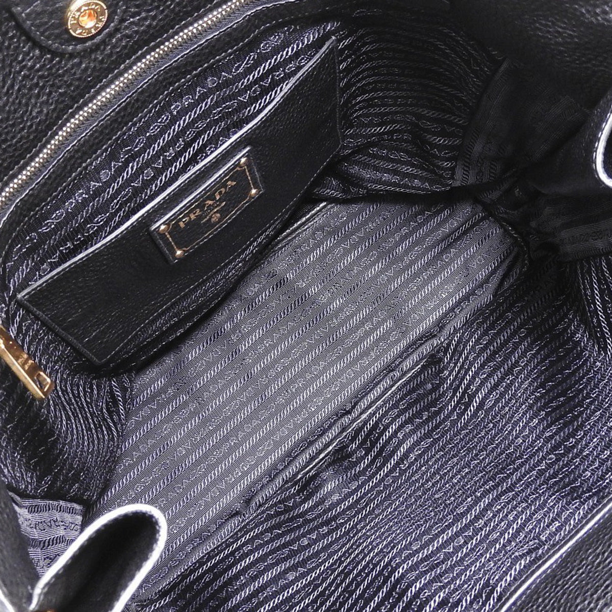 Side Zipper Tote Bag Leather NERO BN2419