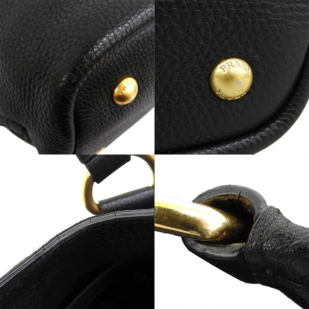 Side Zipper Tote Bag Leather NERO BN2419