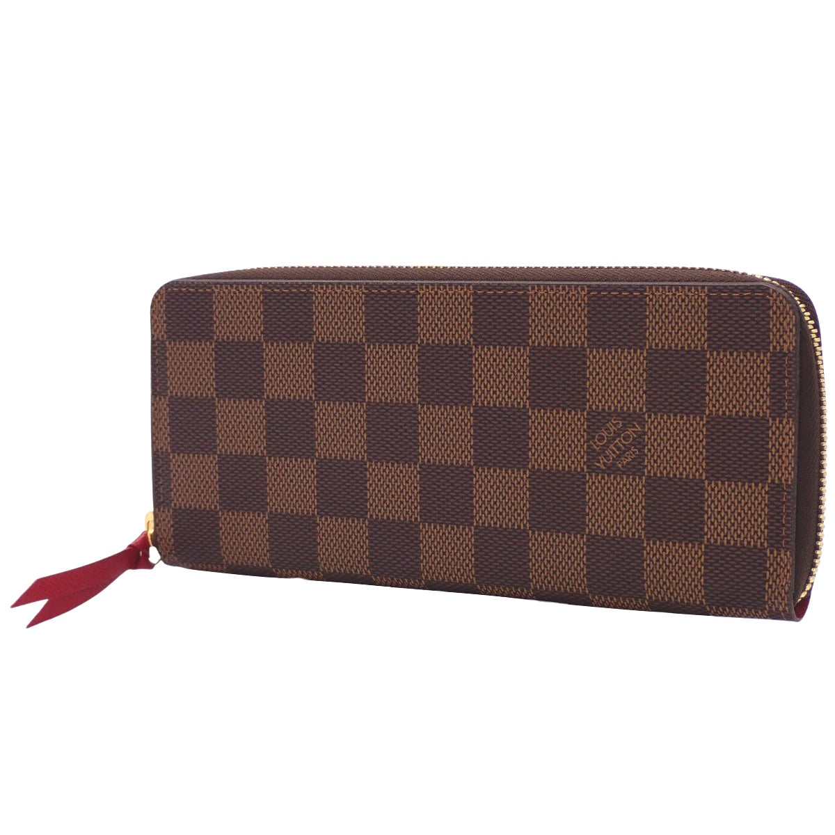 Damier Ebene Clemence Wallet in Brown and Red N60534