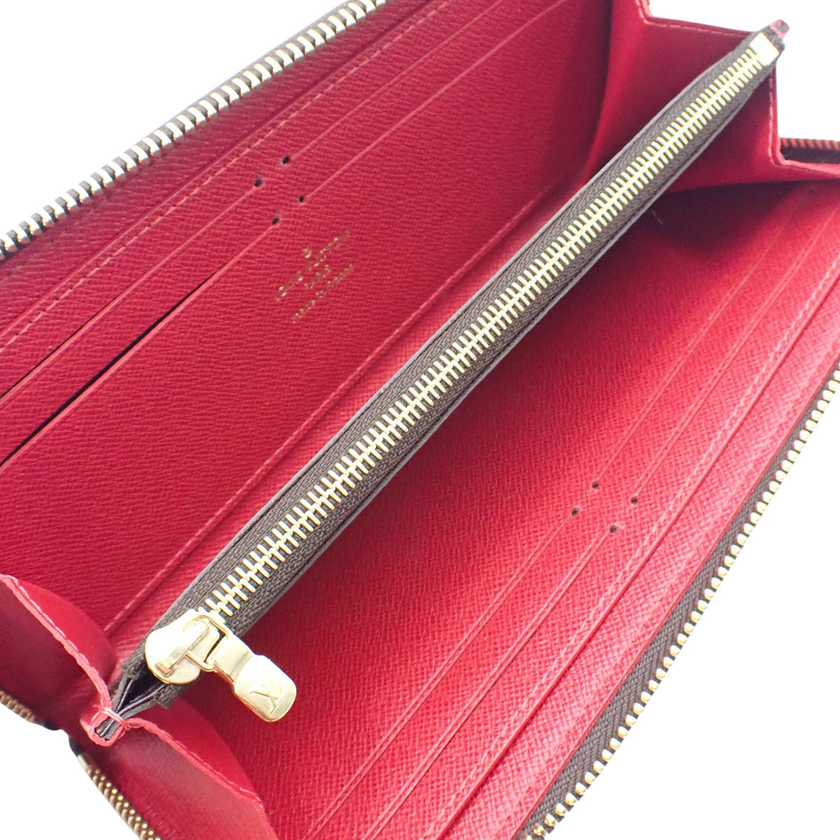 Damier Ebene Clemence Wallet in Brown and Red N60534