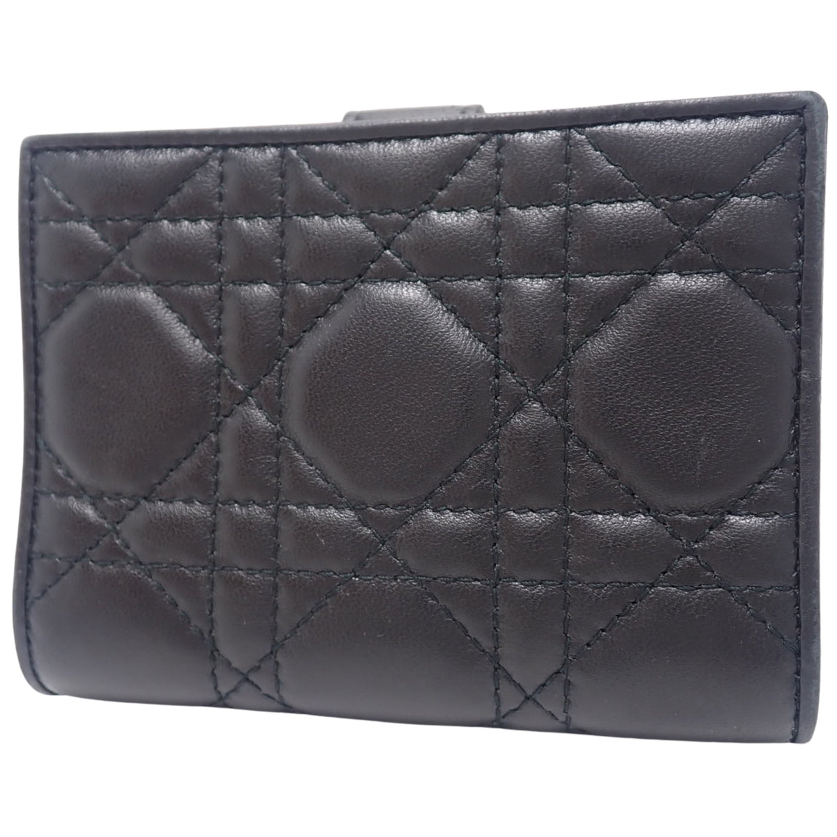 カナージュ 二つ折り財布 ラムスキン ブラック