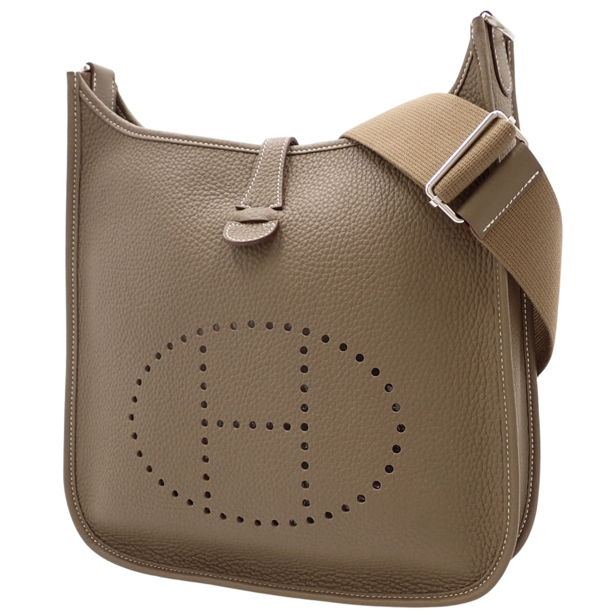 Evelyn 3PM K Stamp Amazon Taurillon Clemence Etoupe/Etoupe Silver Hardware