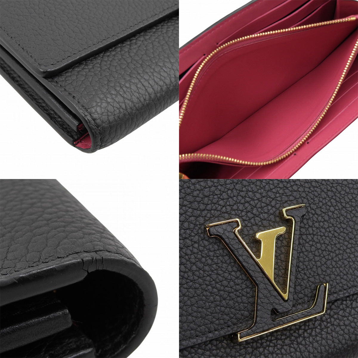 Capucines Portefeuille in Taurillon Leather Noir, M61248