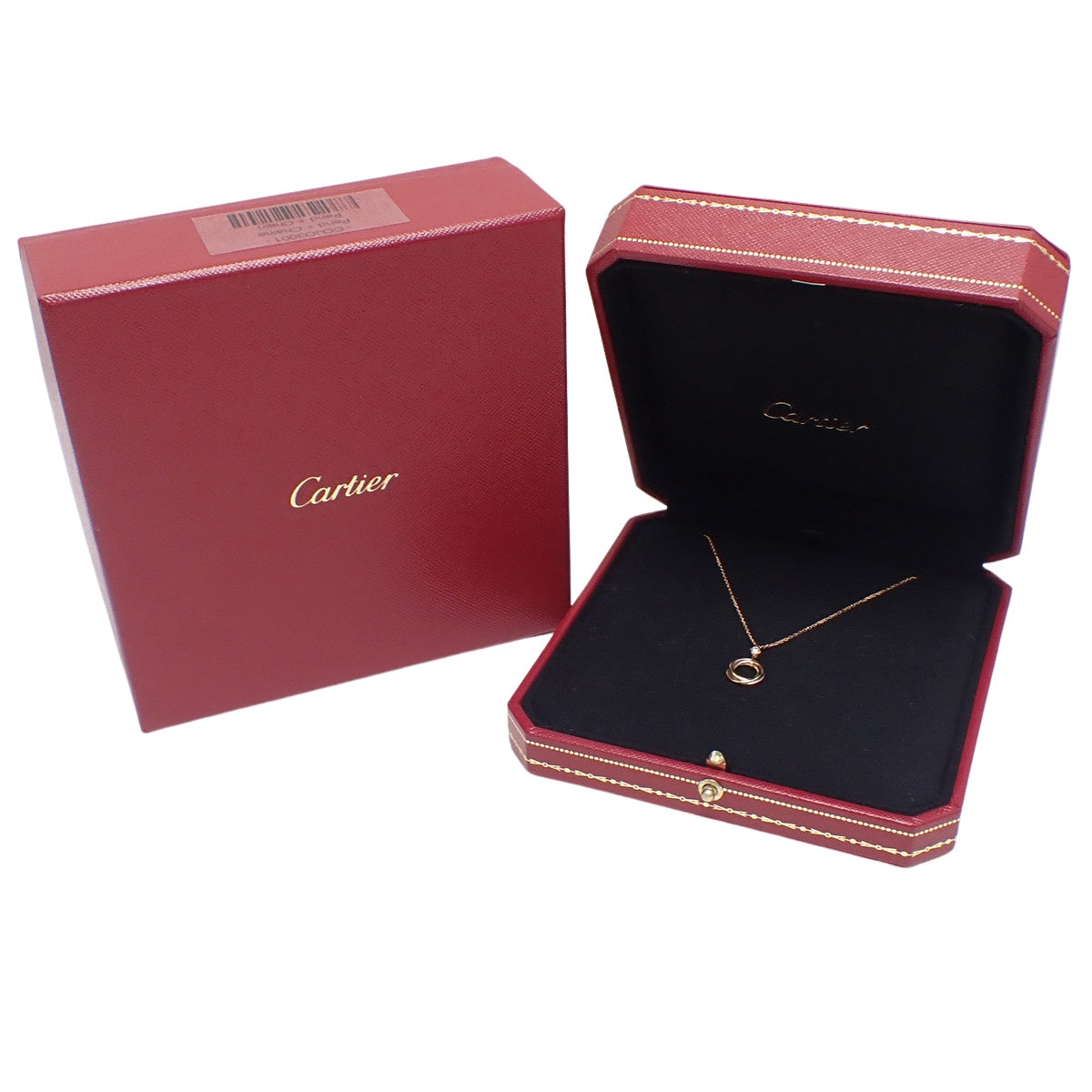 Trinity necklace in 18K pink gold, yellow gold, and white gold with diamonds