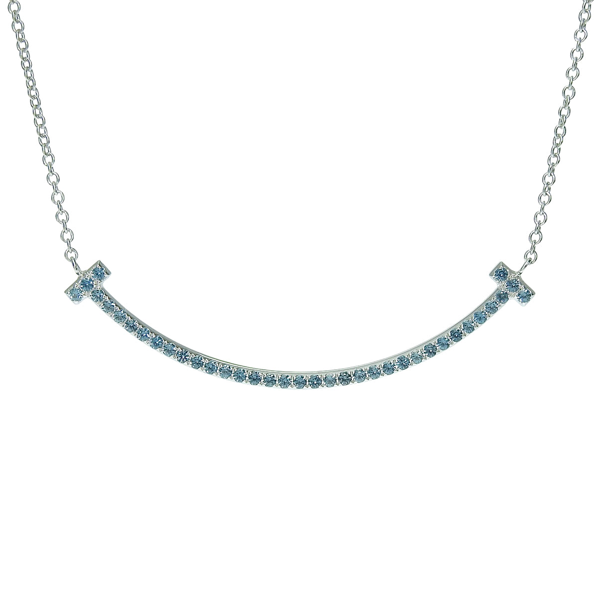 スマイル ペンダント ミニ ブルートパーズ ホワイトゴールド K18WG