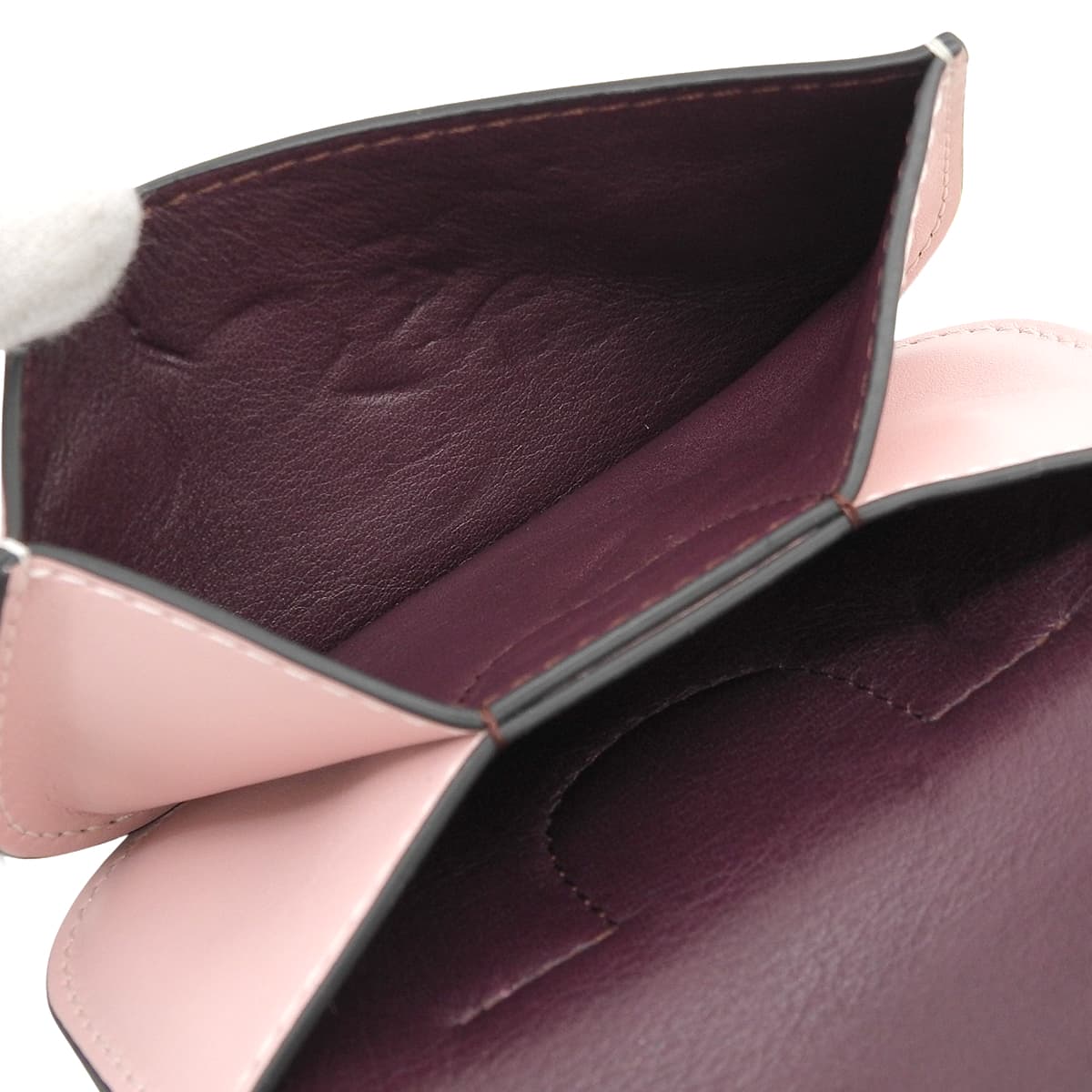 ゲート ミニウォレット レザー ボルドー ピンク 113.54BU57