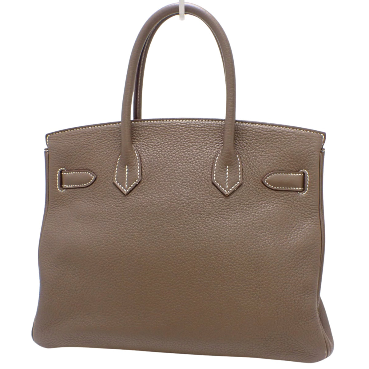 Birkin 30,Taurillon Clemence Etoupe/Etoupe 皮革,银色五金配件,带 R 标志