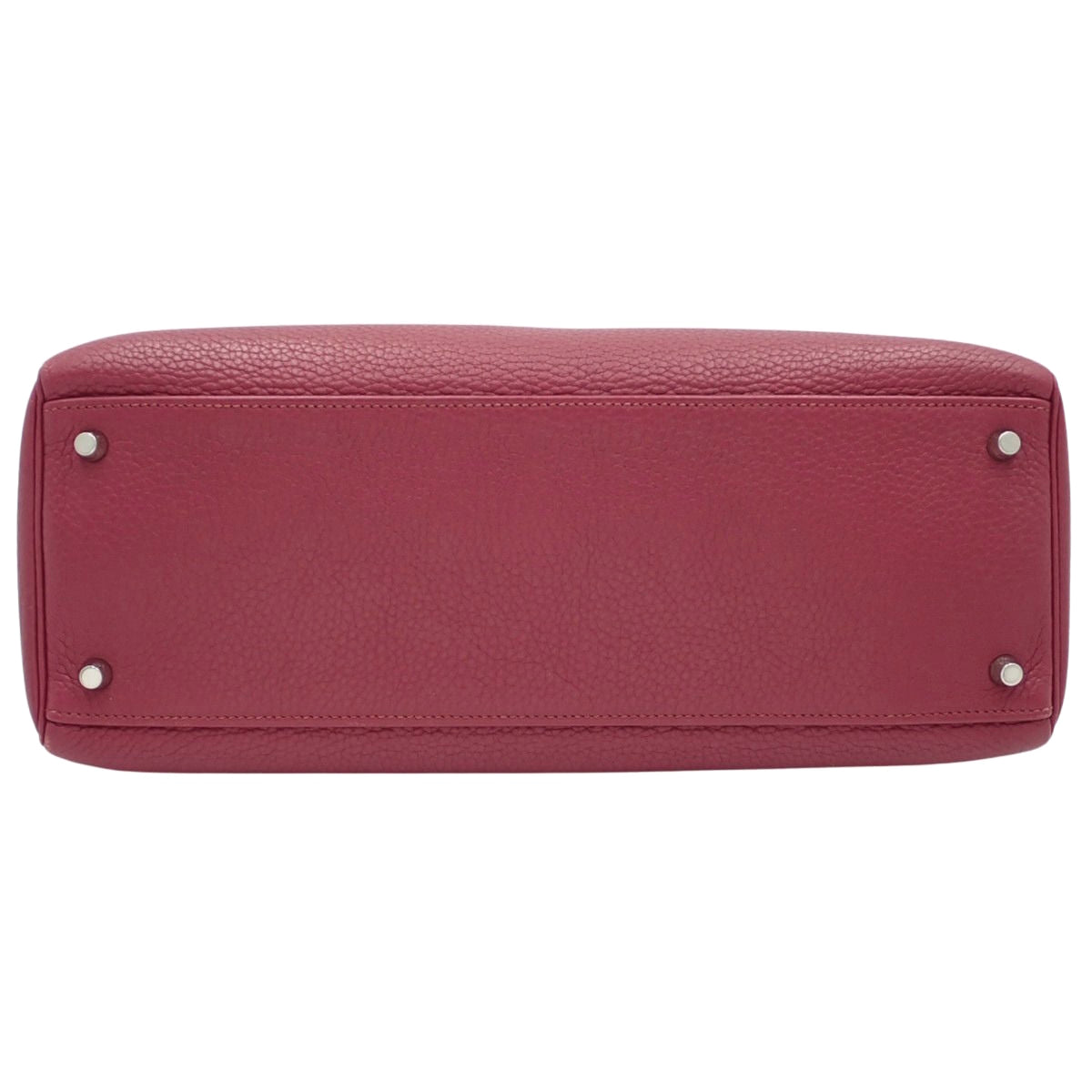 Kelly 35 (inside stitching) Taurillon Clemence leather, palladium hardware, ruby, N stamp