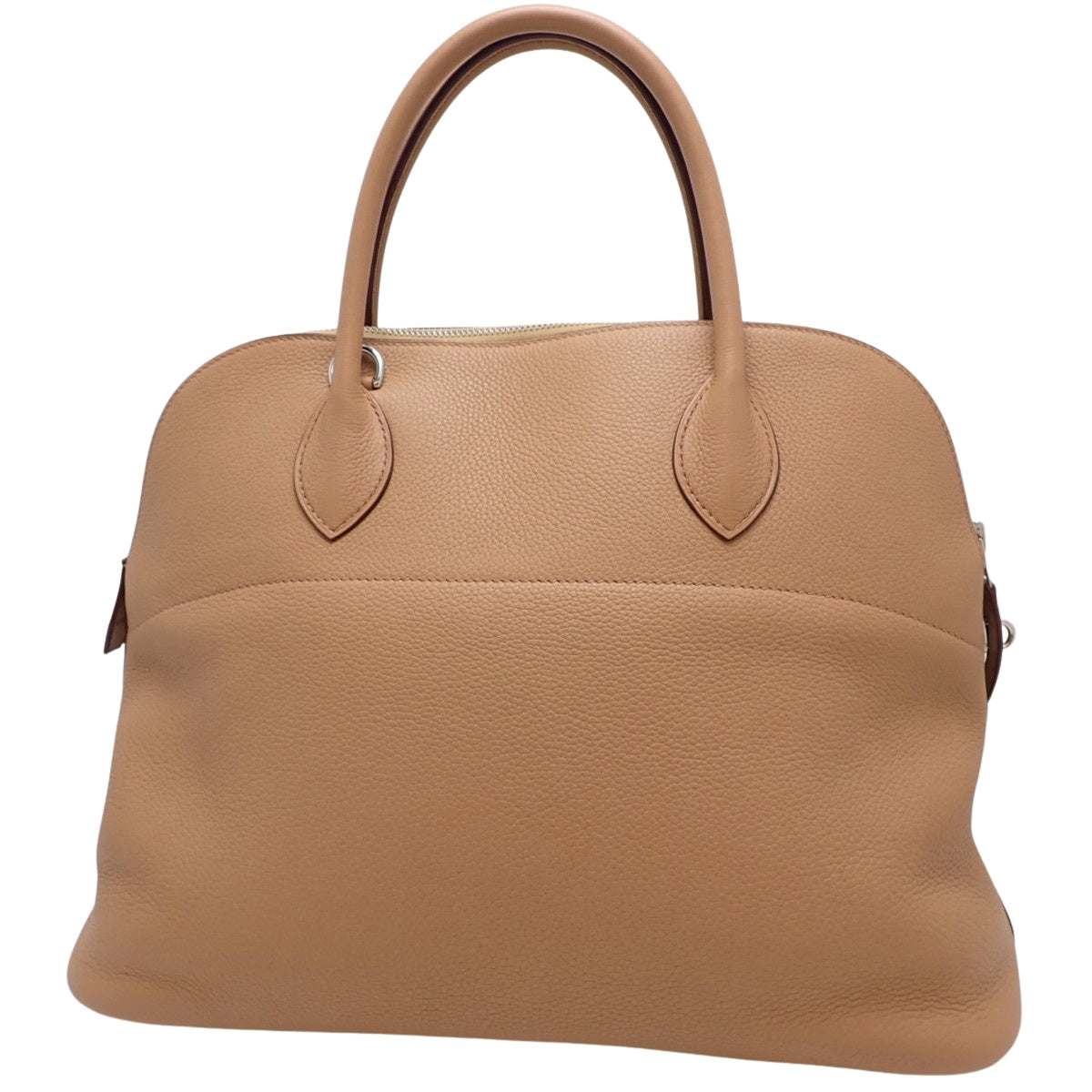 Bolide 35,采用 Taurillon Clemence 皮革,搭配钯金配件、Tabac 驼色皮革和银色配件。□L 印记。