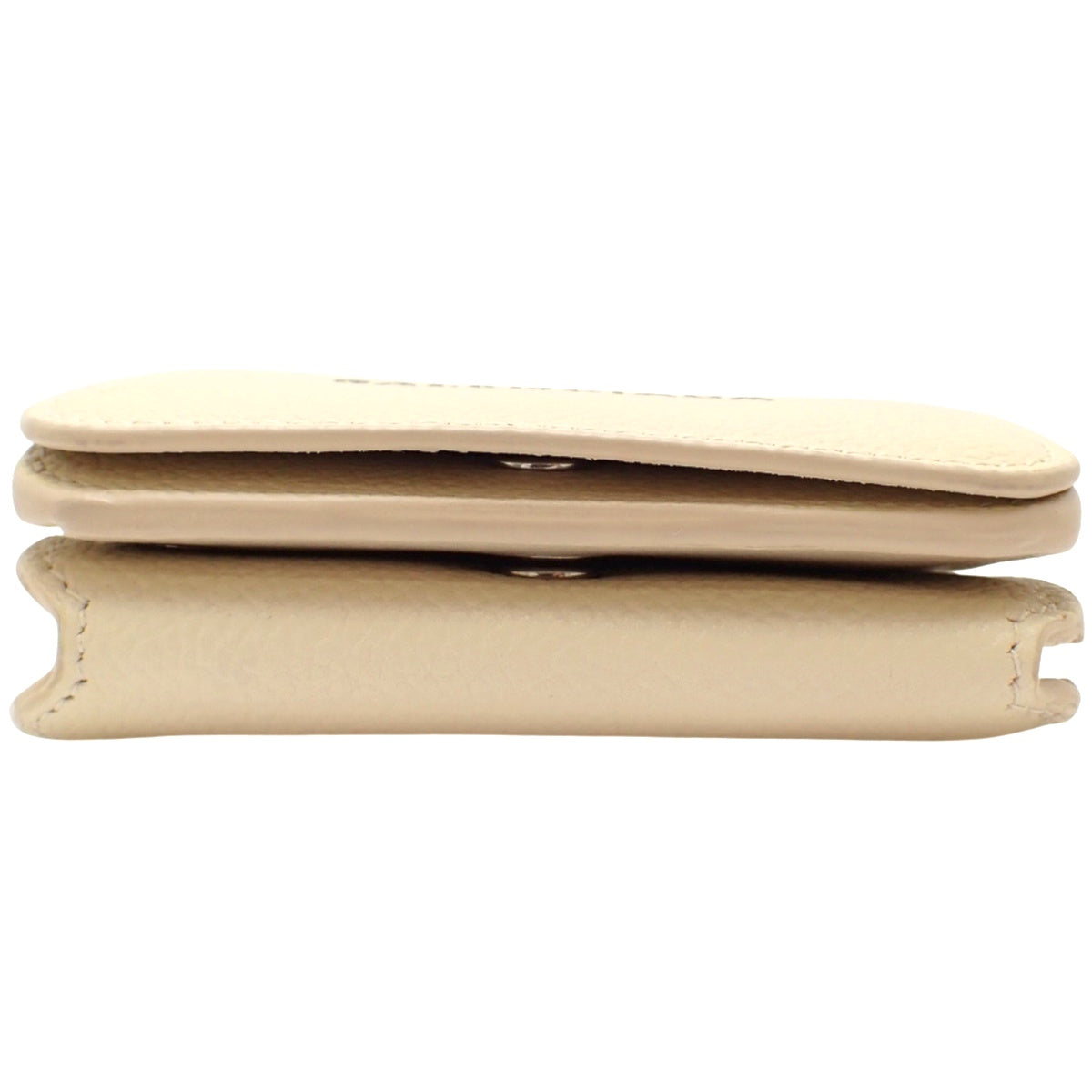 Cash Mini Wallet in Grained Calfskin Leather, Sand Beige, 593813