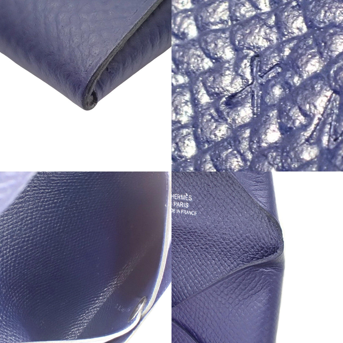 Bastia Epsom Blue Nuit Silver Hardware X Stamp