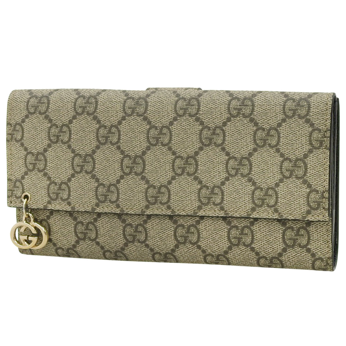 Double-hook long wallet in GG Supreme canvas, beige, 212104