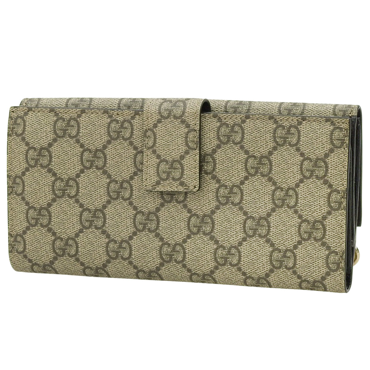 Double-hook long wallet in GG Supreme canvas, beige, 212104