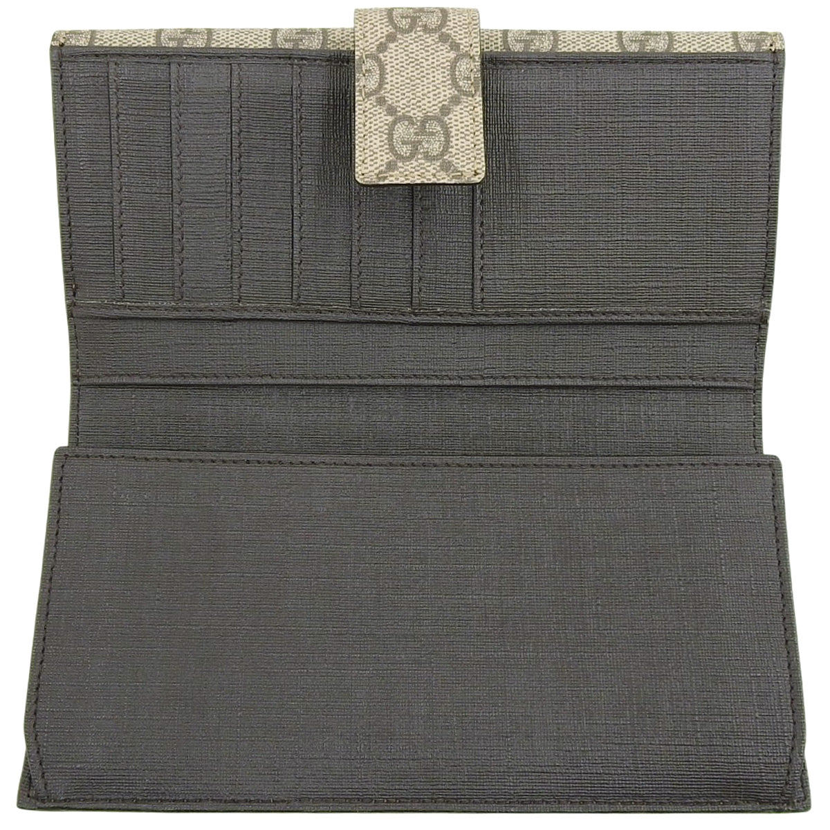 Double-hook long wallet in GG Supreme canvas, beige, 212104