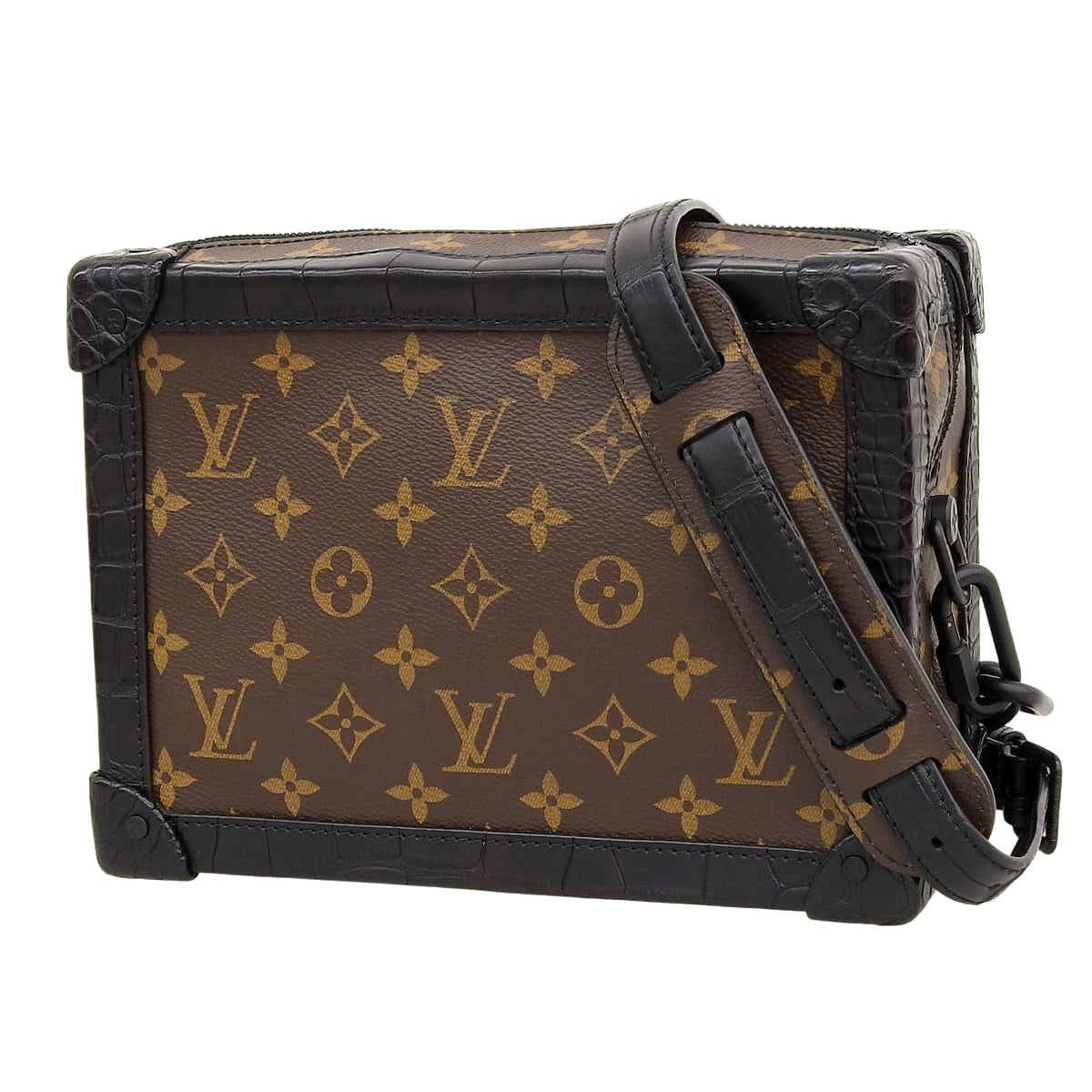 モノグラム ソフトトランク クロコ ブラウン ブラック N98255