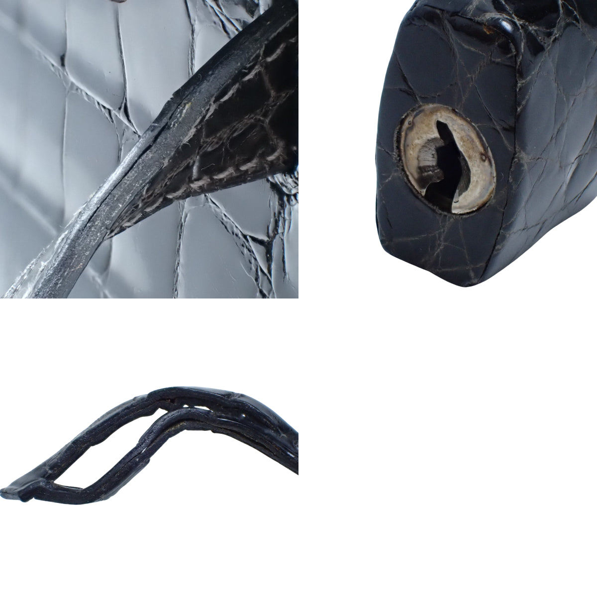 Kelly 28 (External Stitching) Niloticus Graphite with Silver Hardware, F Stamp