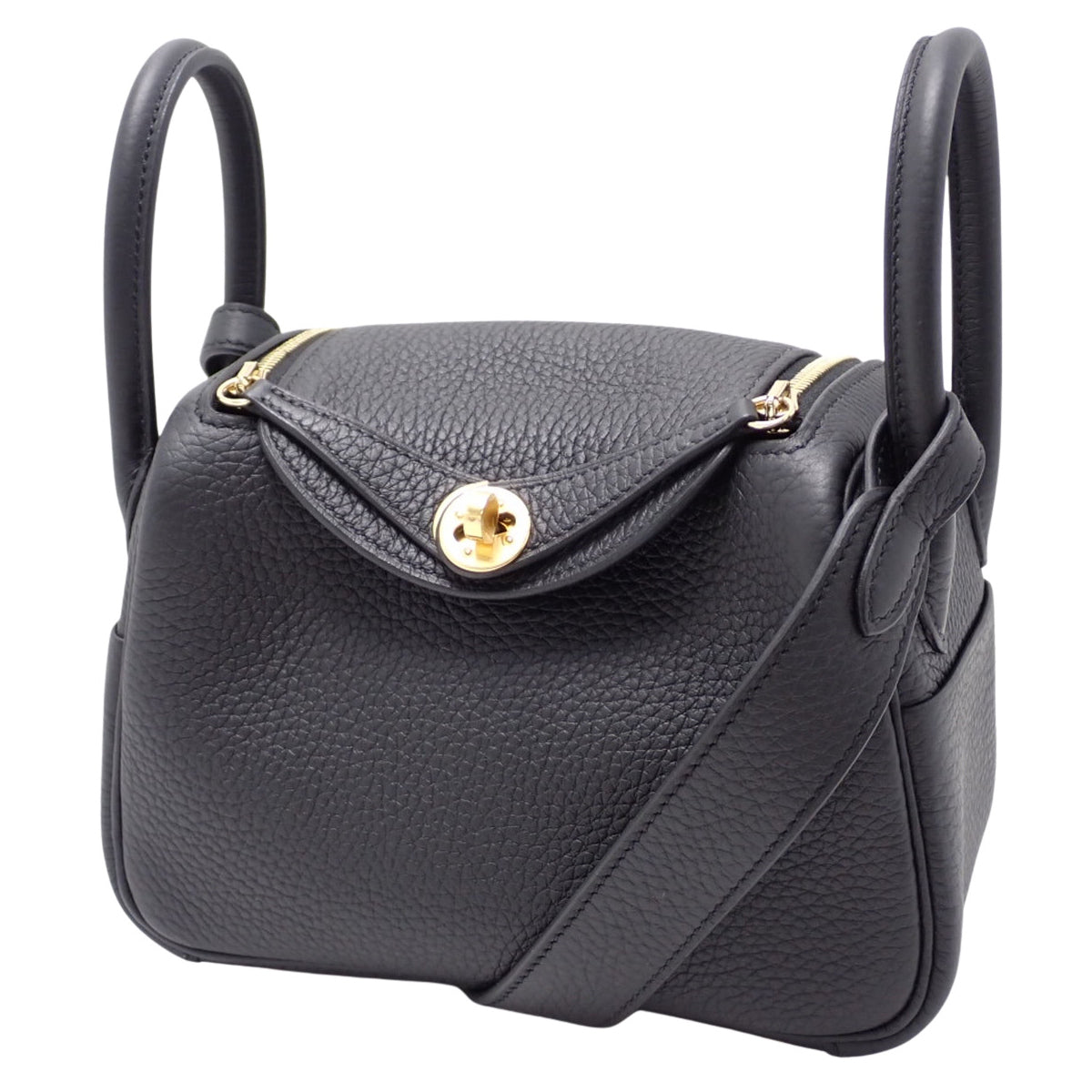 【未使用】リンディミニ トリヨンクレマンス ブラック ゴールド金具 W刻印