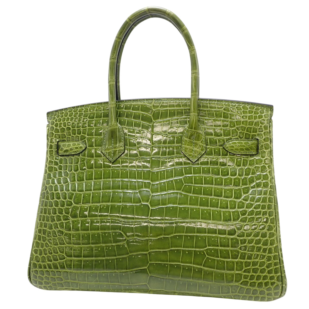 Birkin 30 Polosus鳄鱼皮,茴香绿,银色五金,Q印记