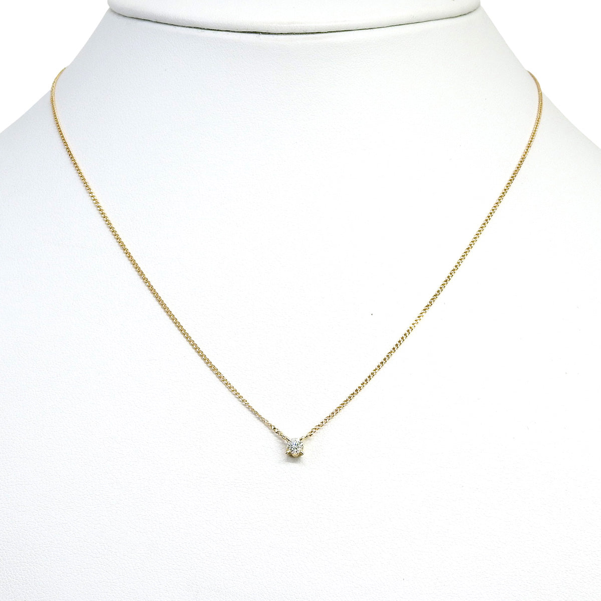 Diamond necklace D0.11 Yellow gold K18YG 1.7g