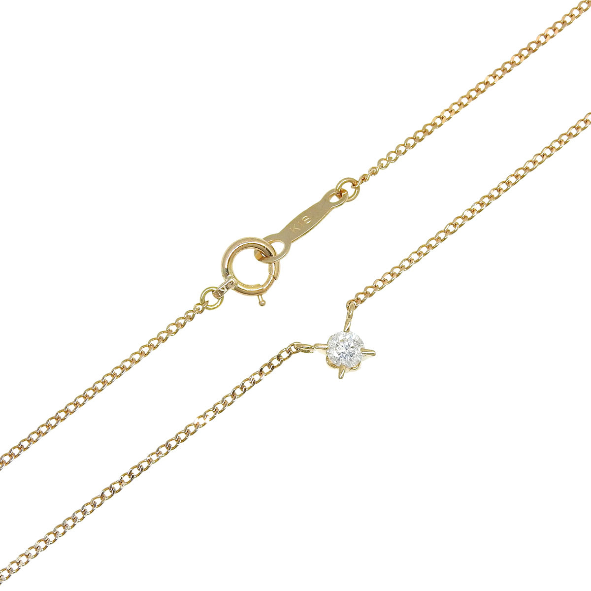 Diamond necklace D0.11 Yellow gold K18YG 1.7g