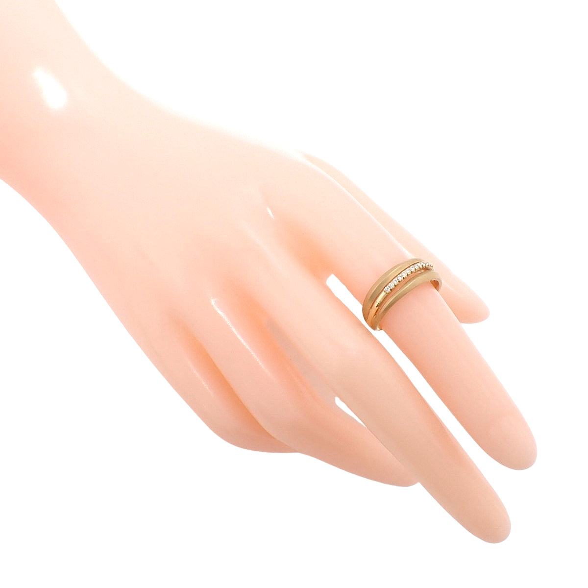 Diamond Ring D0.10 Yellow Gold K18YG Size 13 (EU 53) 3.7g