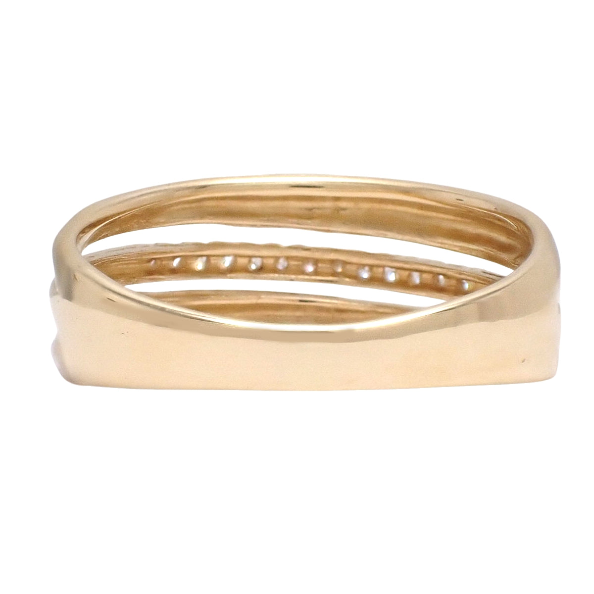 Diamond Ring D0.10 Yellow Gold K18YG Size 13 (EU 53) 3.7g