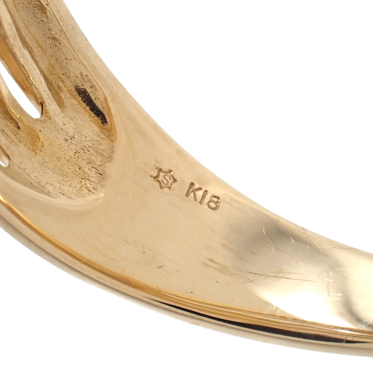 Diamond Ring D0.10 Yellow Gold K18YG Size 13 (EU 53) 3.7g