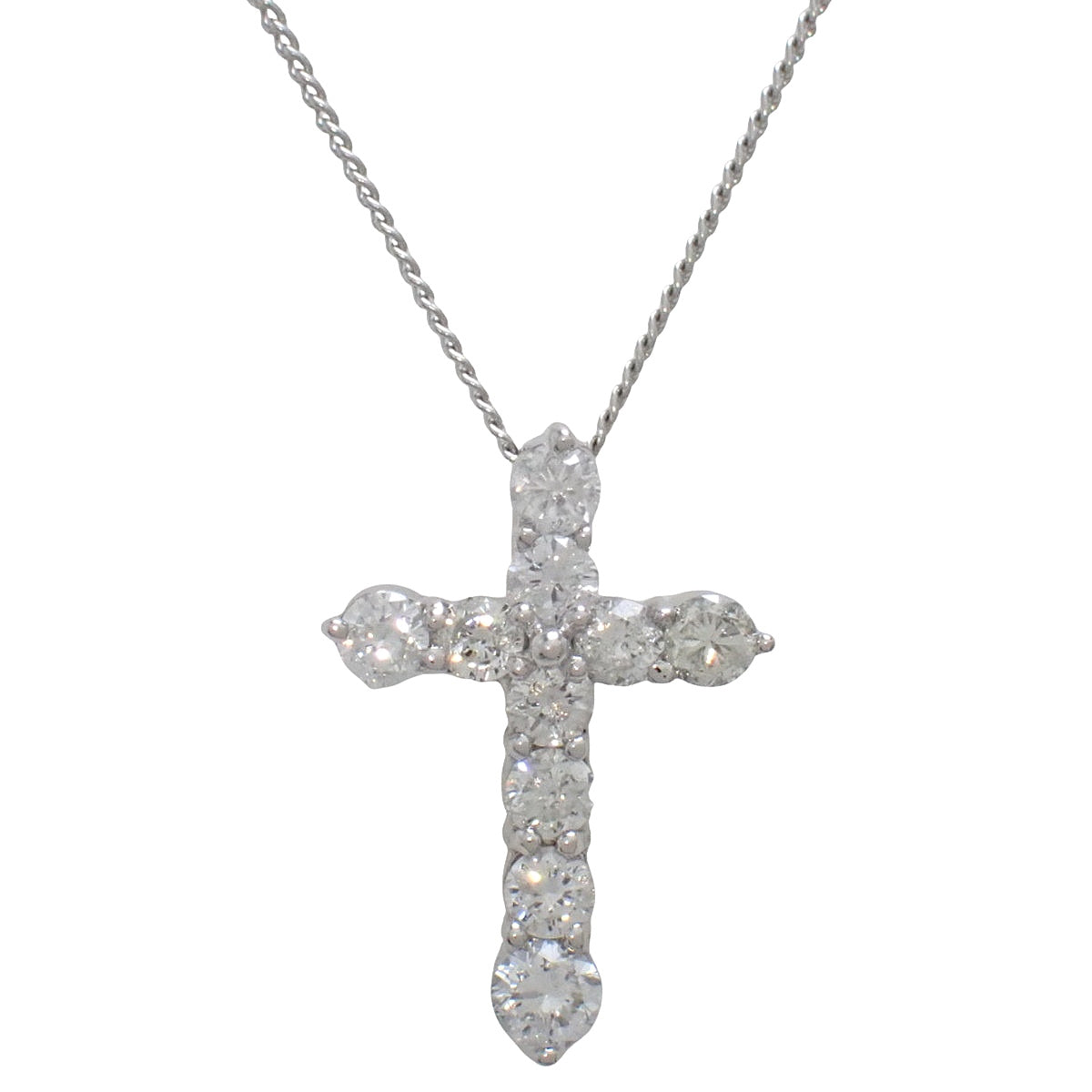 Cross Diamond Necklace D0.50 Platinum Pt900 Pt850 2.6g
