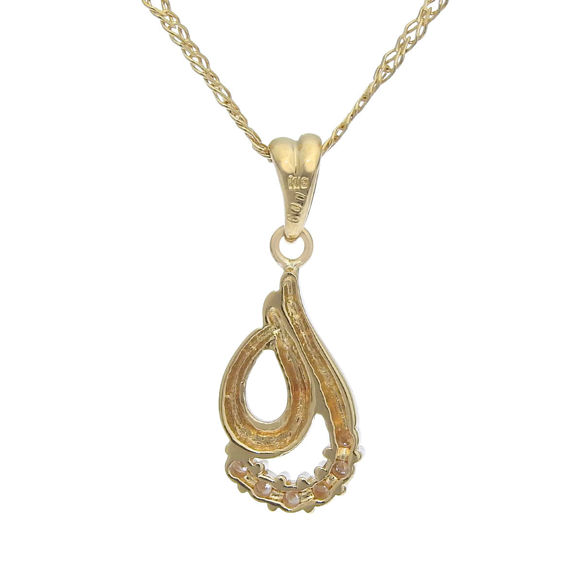 Diamond necklace D0.09 Yellow gold K18YG 3.2g