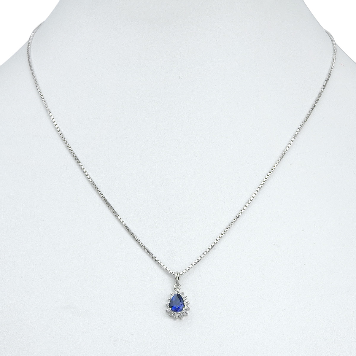 サファイア ペンダント S0.85/D0.17 プラチナ Pt900 Pt850 6.5g