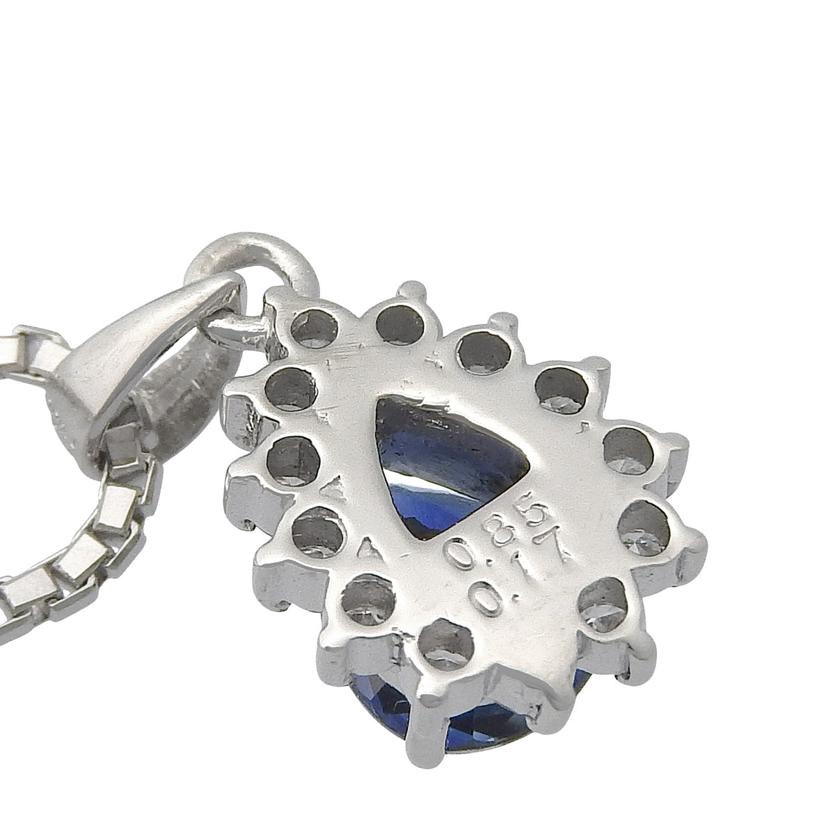 サファイア ペンダント S0.85/D0.17 プラチナ Pt900 Pt850 6.5g