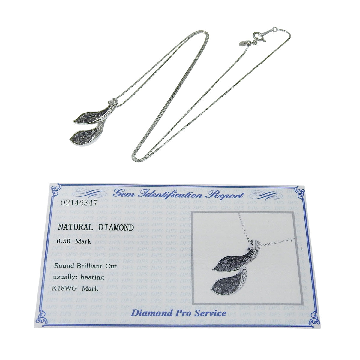 Black Diamond Necklace D0.50 White Gold K18WG
