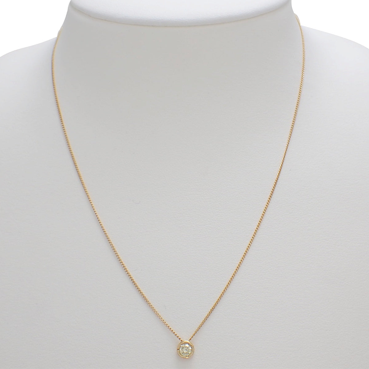 1PD Diamond Necklace D0.22 Yellow Gold K18YG 1.8g