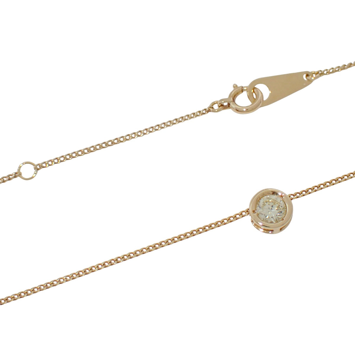 1PD Diamond Necklace D0.22 Yellow Gold K18YG 1.8g