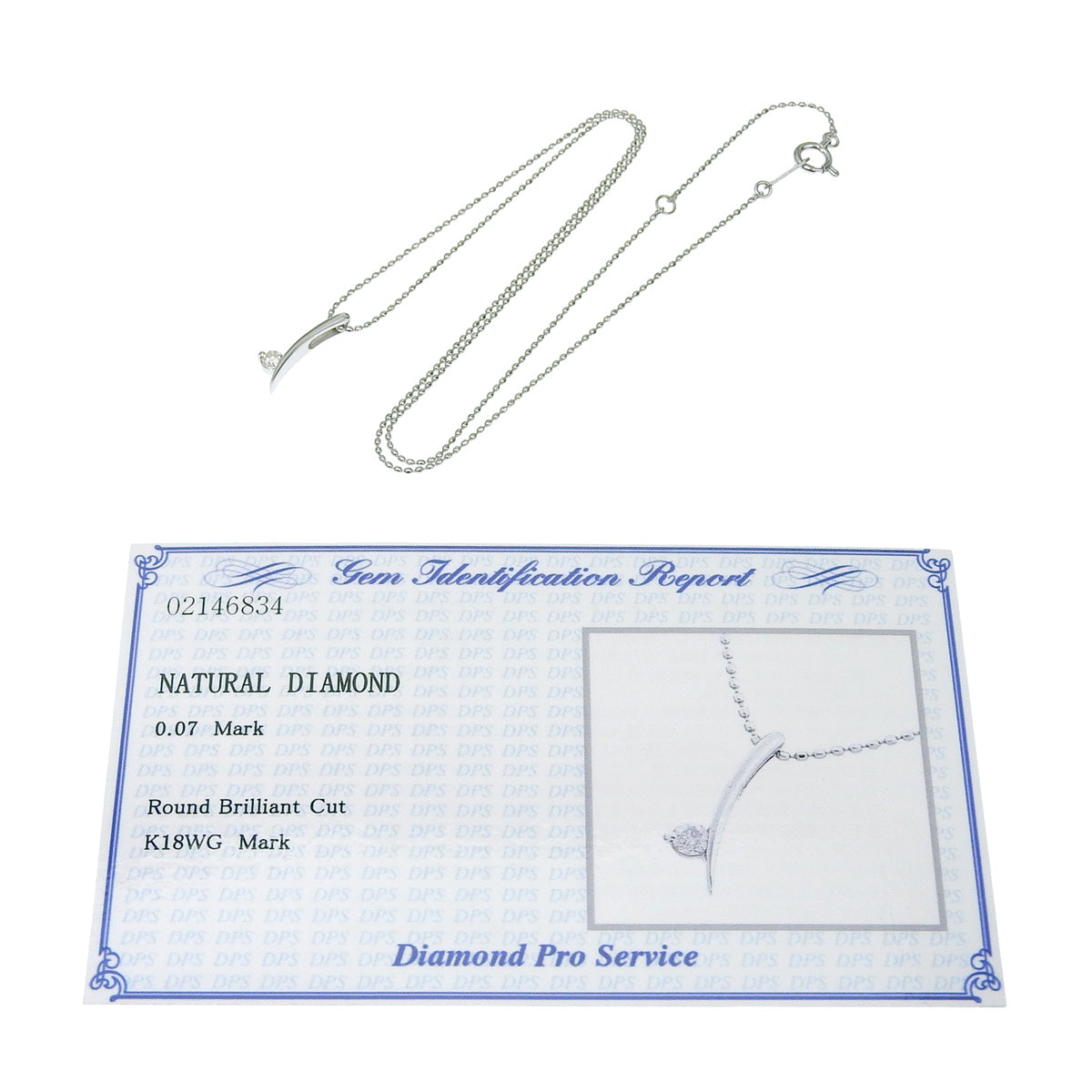 Diamond necklace D0.07 White gold K18WG