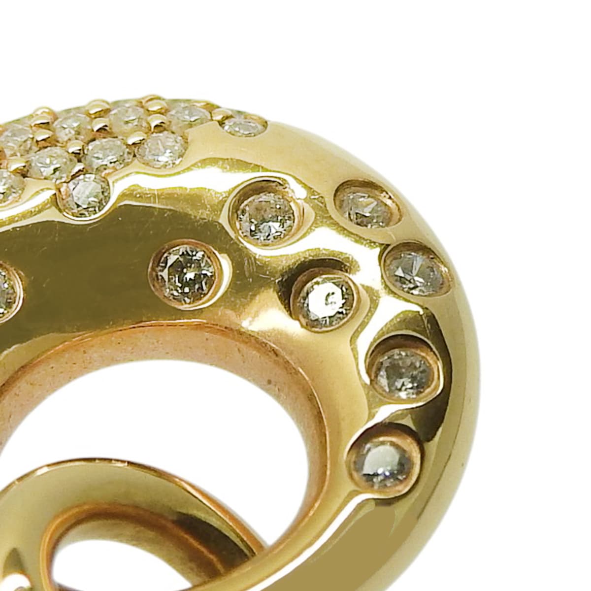 Doughnut-shaped diamond necklace D0.25 in pink gold K18PG