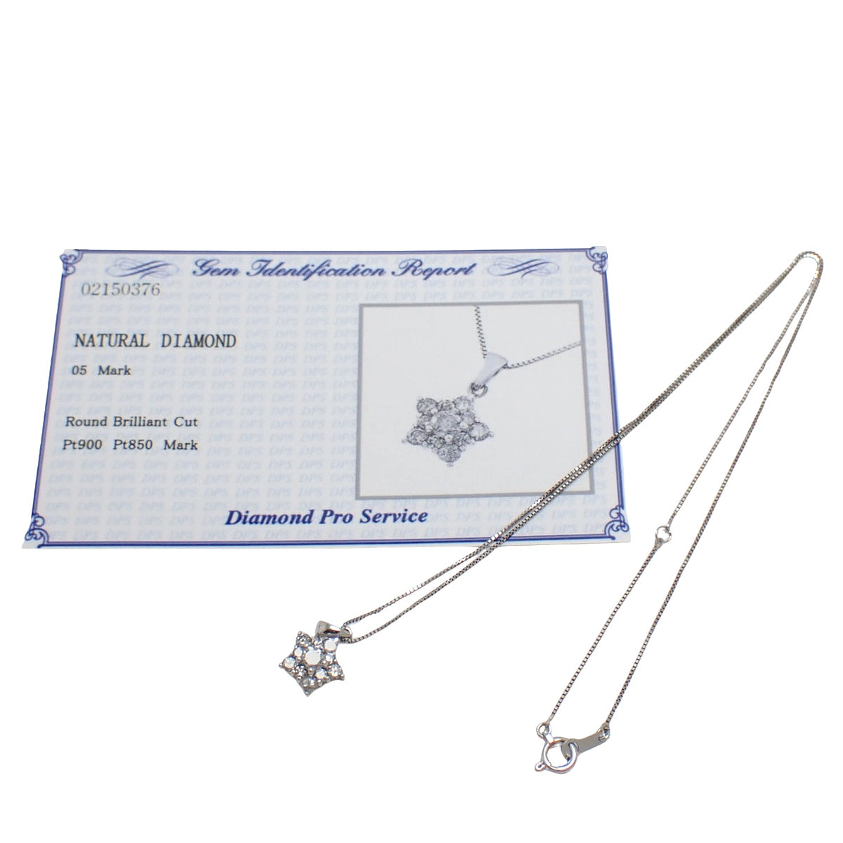 Star Diamond Necklace D0.5 Platinum Pt900 Pt850 2.5g