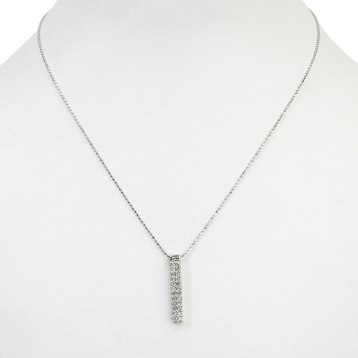 Diamond necklace D0.5 white gold K18WG 2.3g