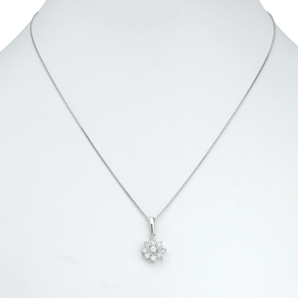Diamond Flower Pendant D0.5 Platinum Pt900 Platinum Pt850 3.3g
