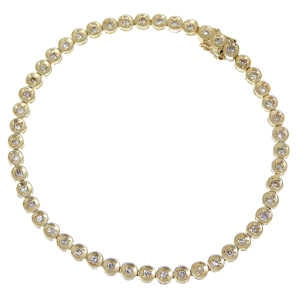 テニス ブレスレット D1.00 イエローゴールド K18YG 7.3g