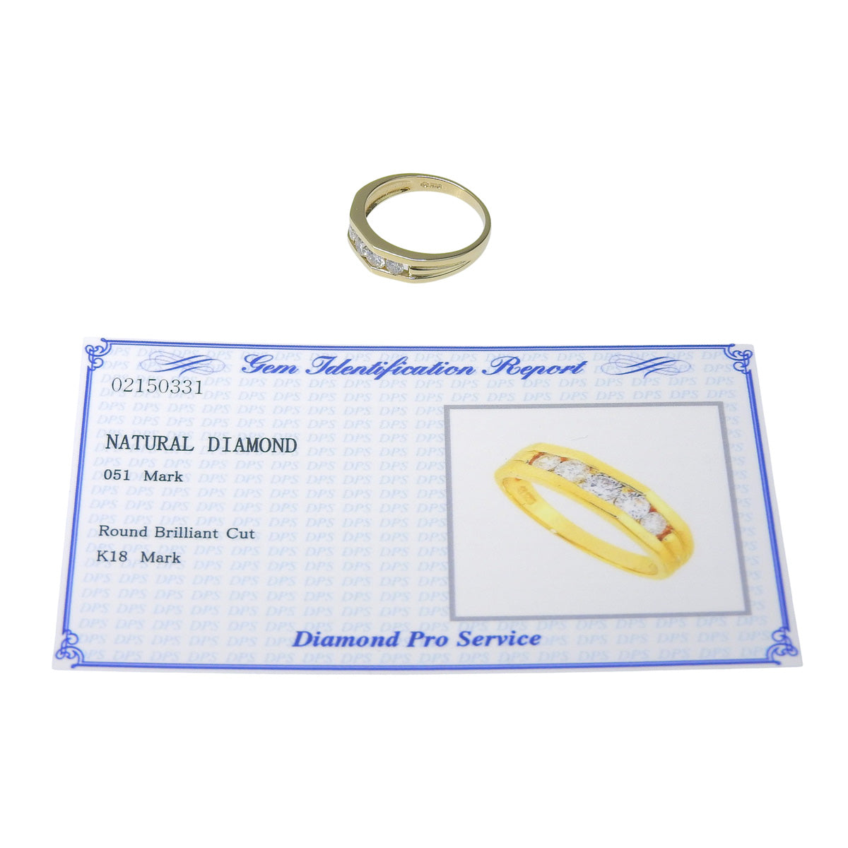 5PD ダイヤモンド リング D0.51 イエローゴールド K18YG 3.5g