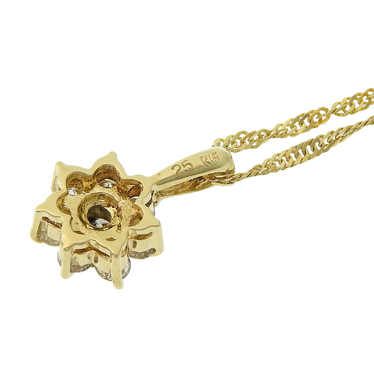 Diamond necklace D0.25 Yellow gold K18YG