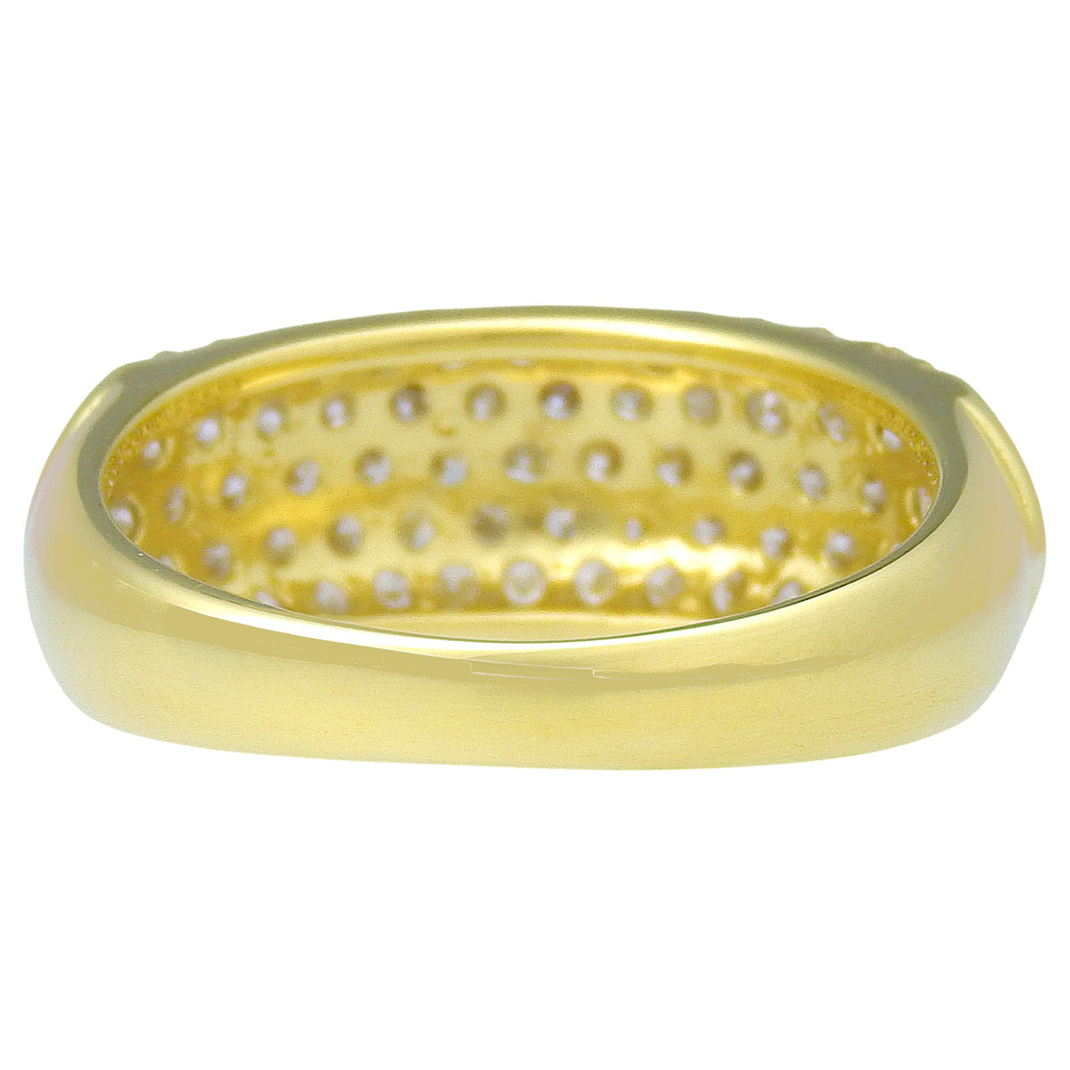 Half Pavé Diamond Ring D1.00 Yellow Gold K18YG 4.2g