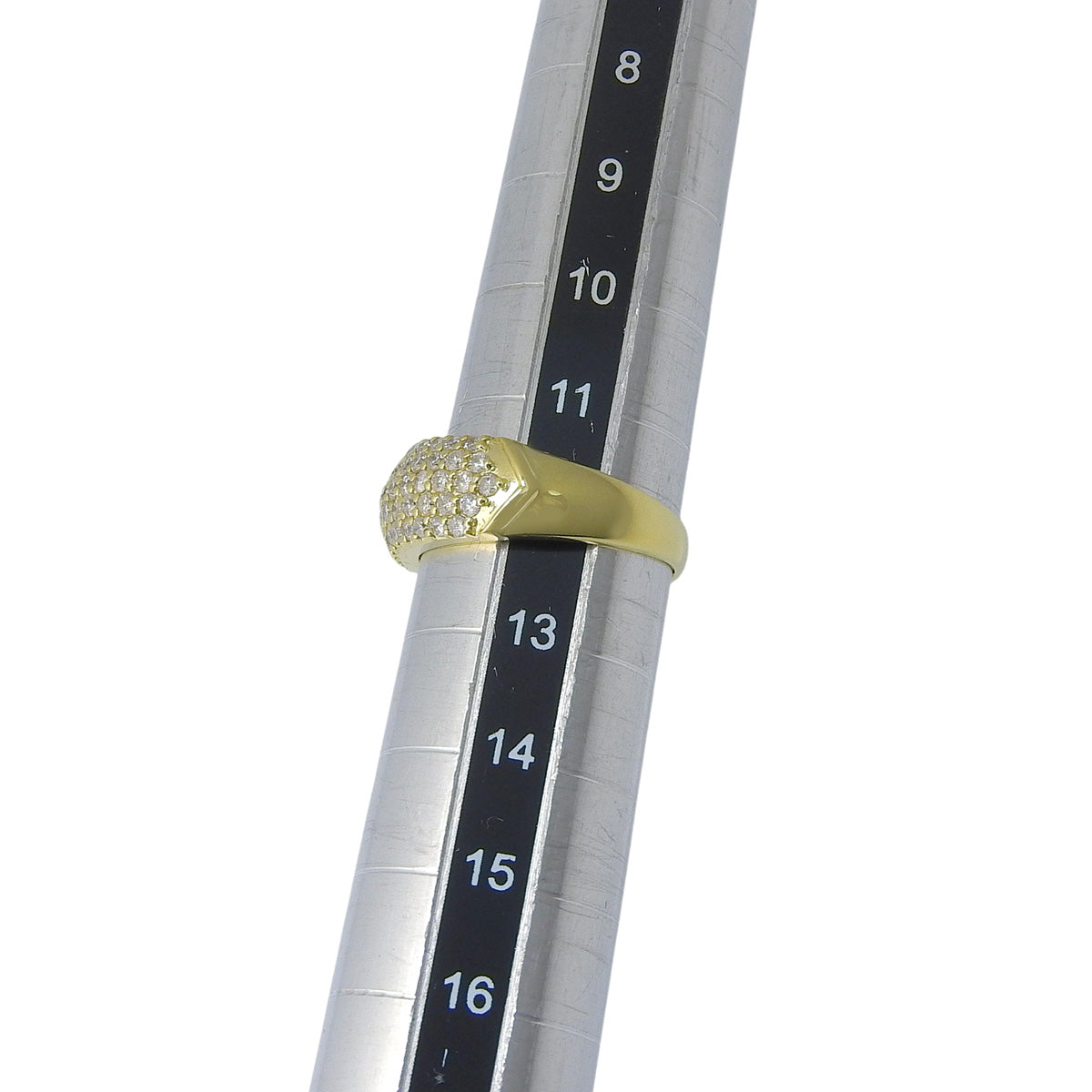 Half Pavé Diamond Ring D1.00 Yellow Gold K18YG 4.2g