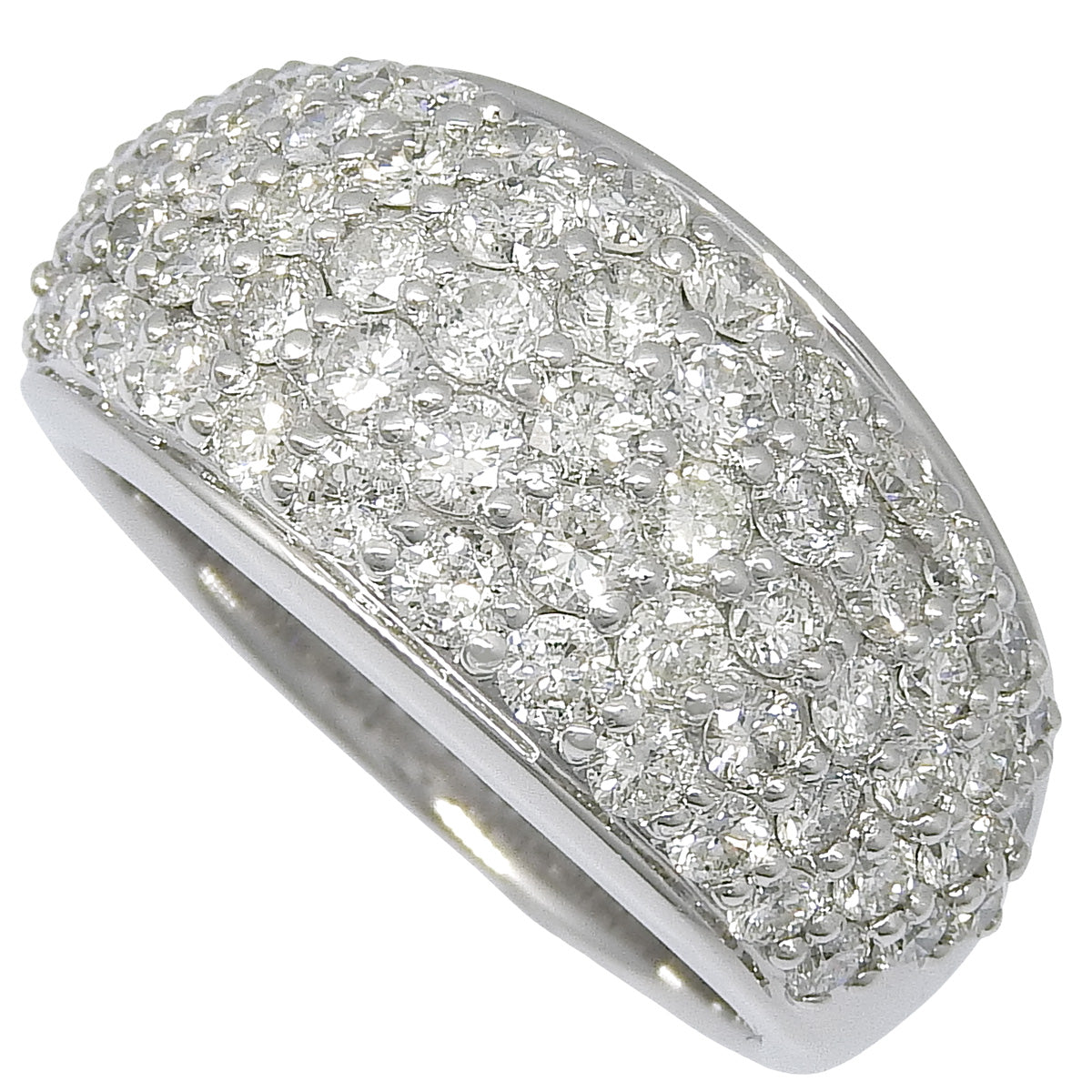 Pave diamond ring D1.80 Platinum Pt900 14.0g
