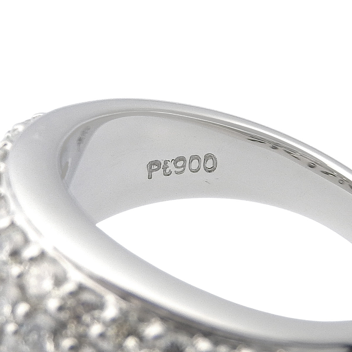 Pave diamond ring D1.80 Platinum Pt900 14.0g