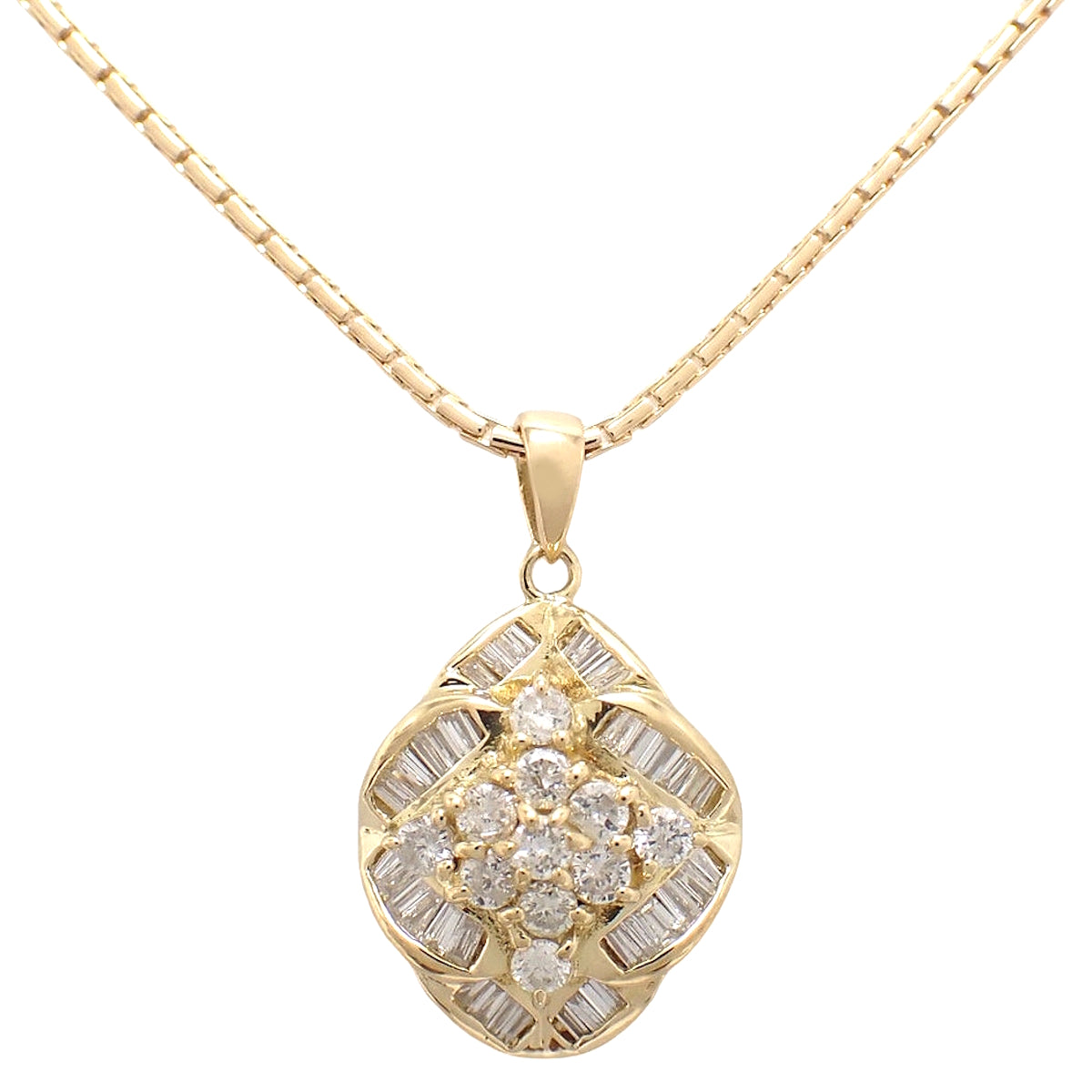 Diamond Necklace D1.00 Yellow Gold K18YG 8.9g