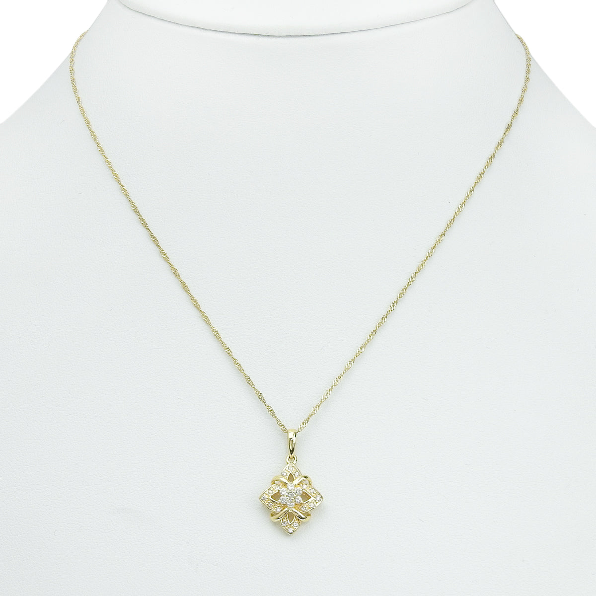 Diamond necklace D0.20 Yellow gold K18YG